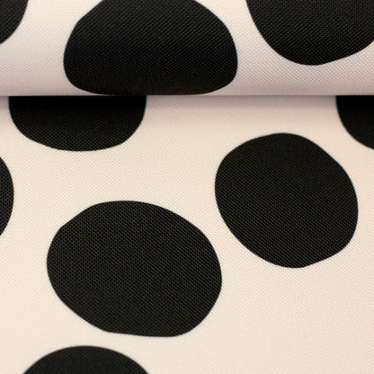 Oxfordgewebe "Big Dots"- Colourful Collection by Cherry Picking, hellbeige/schwarz