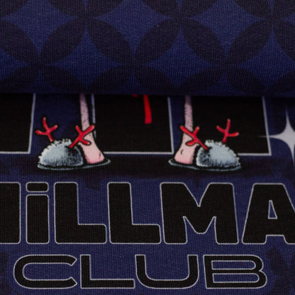 Panel Sweat "Chillmas Club Weihnachtsmann" geometr. Muster d-blau- Thorsten Berger- Thorsten Berger