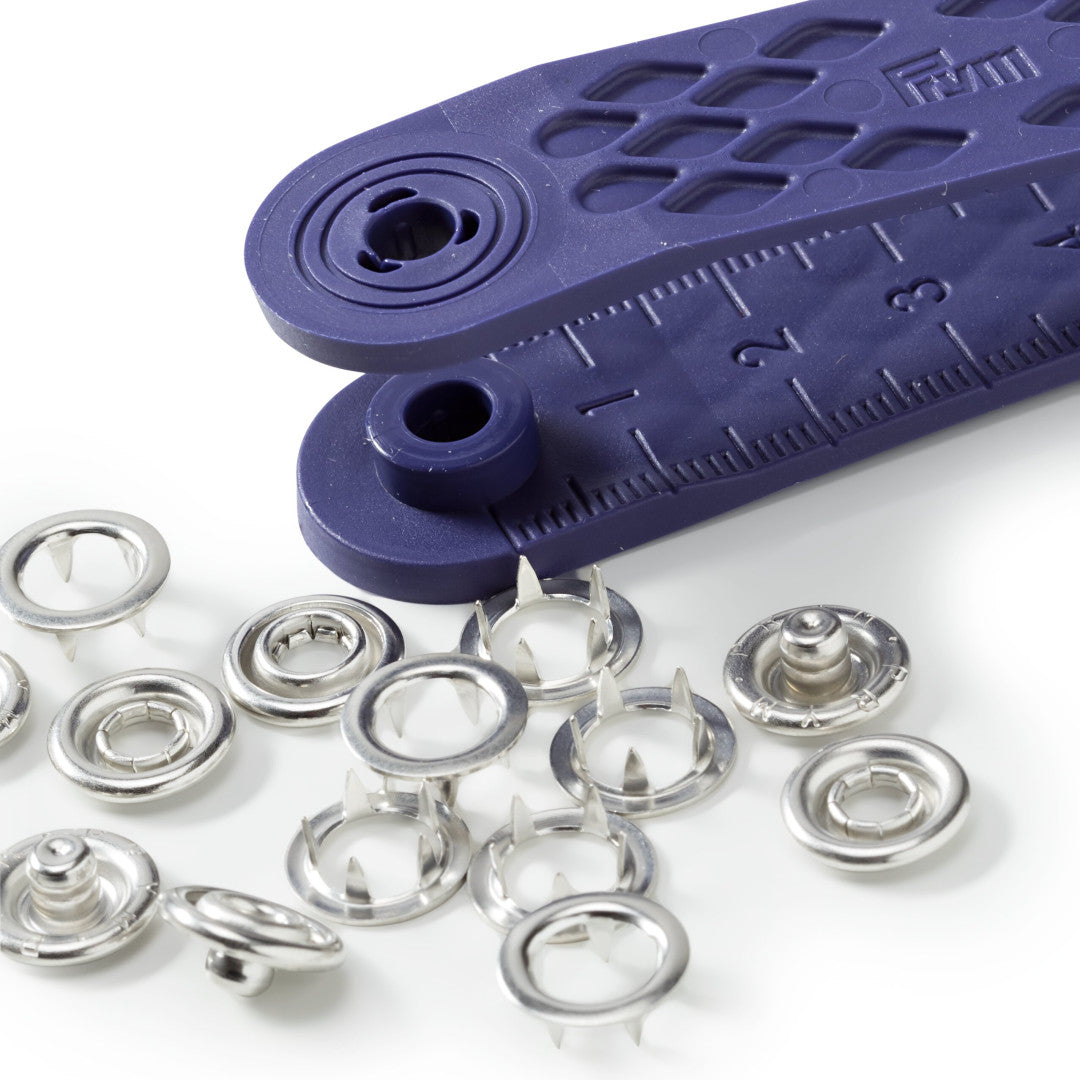 Nähfrei-Druckknopf "Jersey", Zackenring, 10mm, silberfarbig