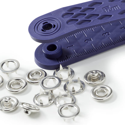 Nähfrei-Druckknopf "Jersey", Zackenring, 10mm, silberfarbig