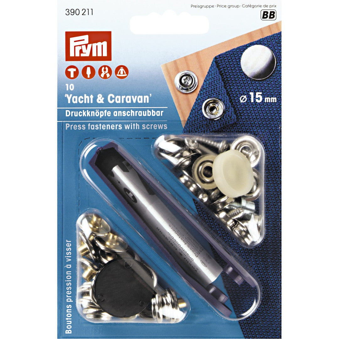 Nähfrei-Druckknöpfe "Yacht & Caravan", anschraubbar