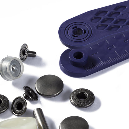 Nähfrei-Druckknopf Anorak, 15mm, alteisen