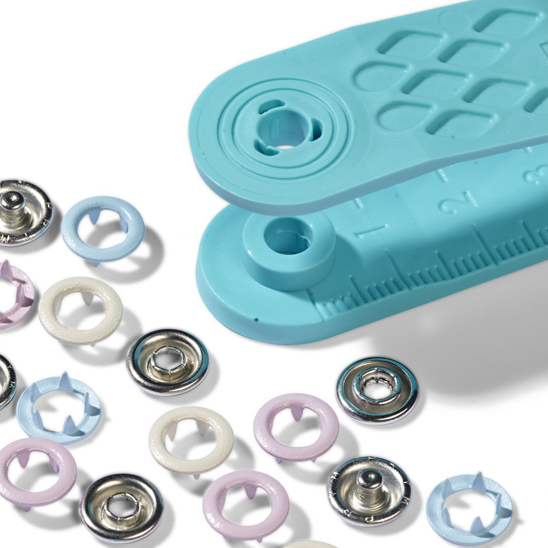 Druckknöpfe Jersey, Prym Love, 8mm, rosa/hellblau/perle