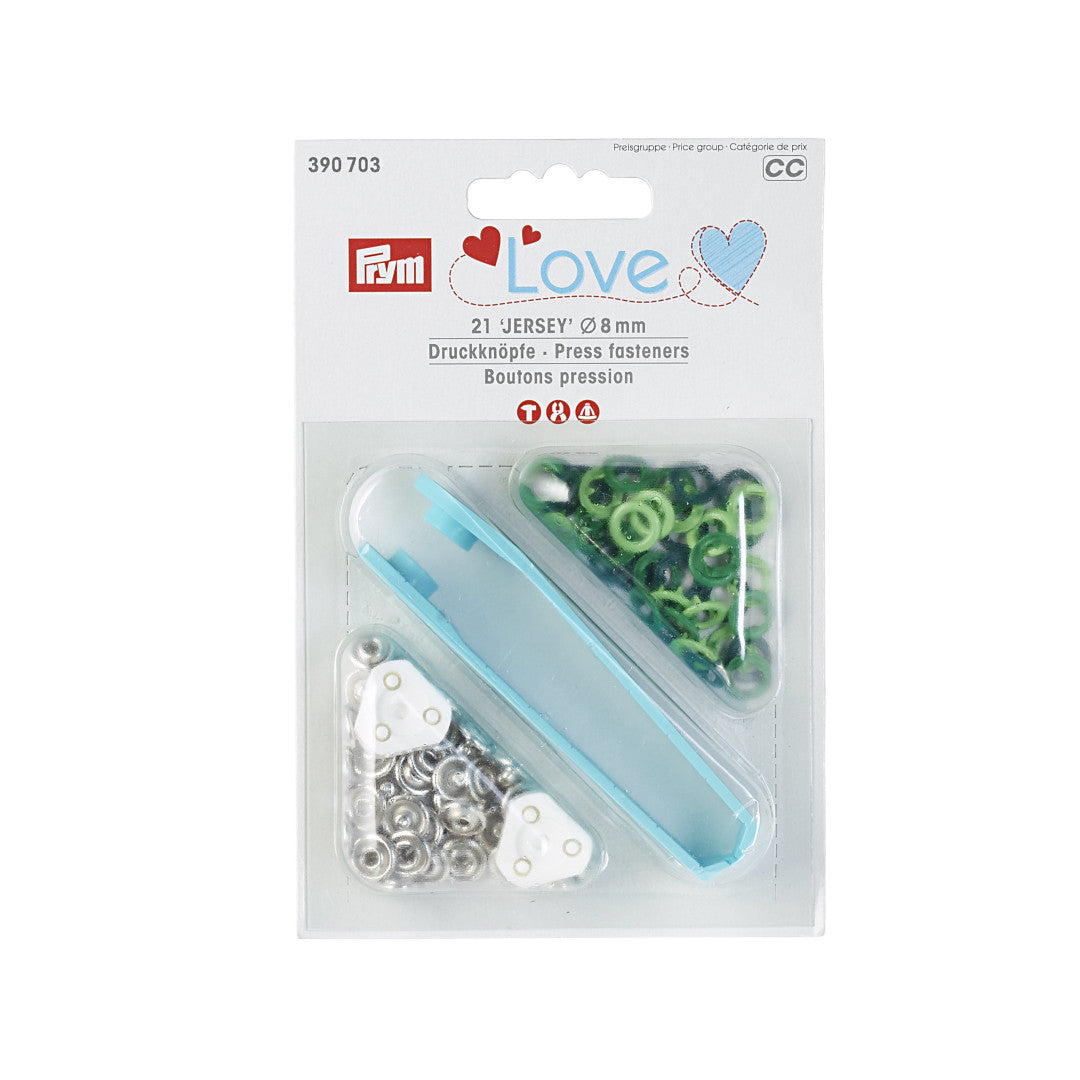 Druckknöpfe Jersey, Prym Love, 8mm, grün