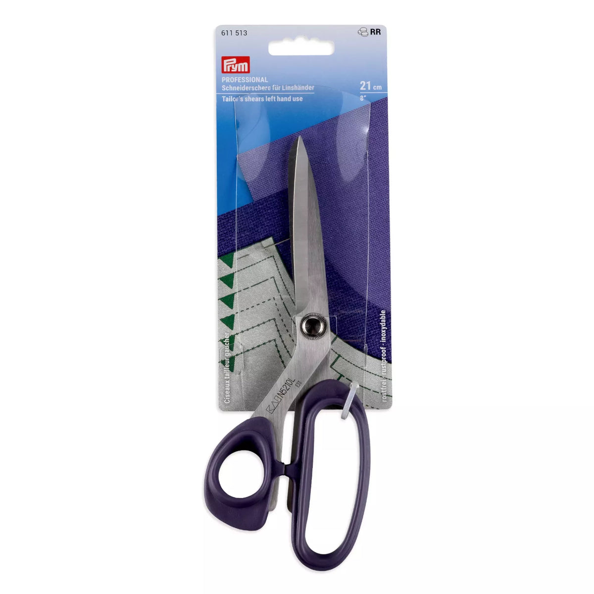 Prym Professional Schneiderschere für Linkshänder 21 cm mit ergonomischem grauem Soft-Griff