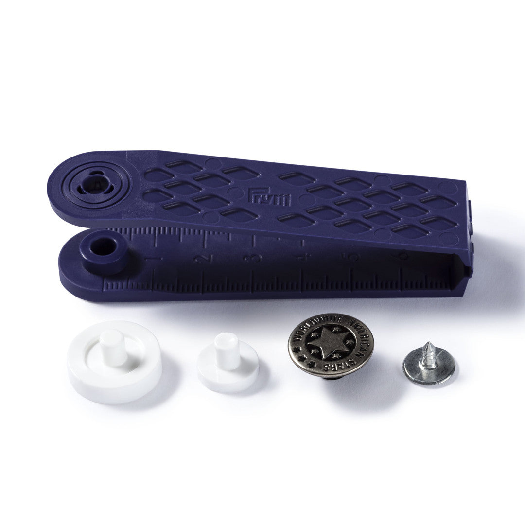 Nähfrei-Jeans-Knöpfe, American Star, 17mm, altsilber