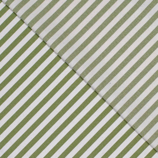 Denim Streifen 1cm -dunkle Limette/weiß- Workweare Look