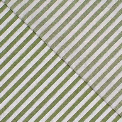 Denim Streifen 1cm -dunkle Limette/weiß- Workweare Look