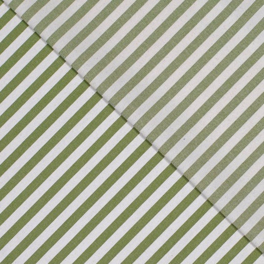Denim Streifen 1cm -dunkle Limette/weiß- Workweare Look