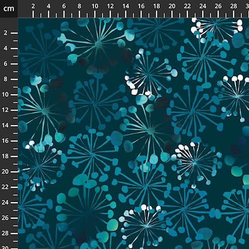 AVALANA Jersey - Blütengrafik petrol