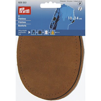 Patches Veloursleder, zum Aufnähen, 10 x 14cm, camel