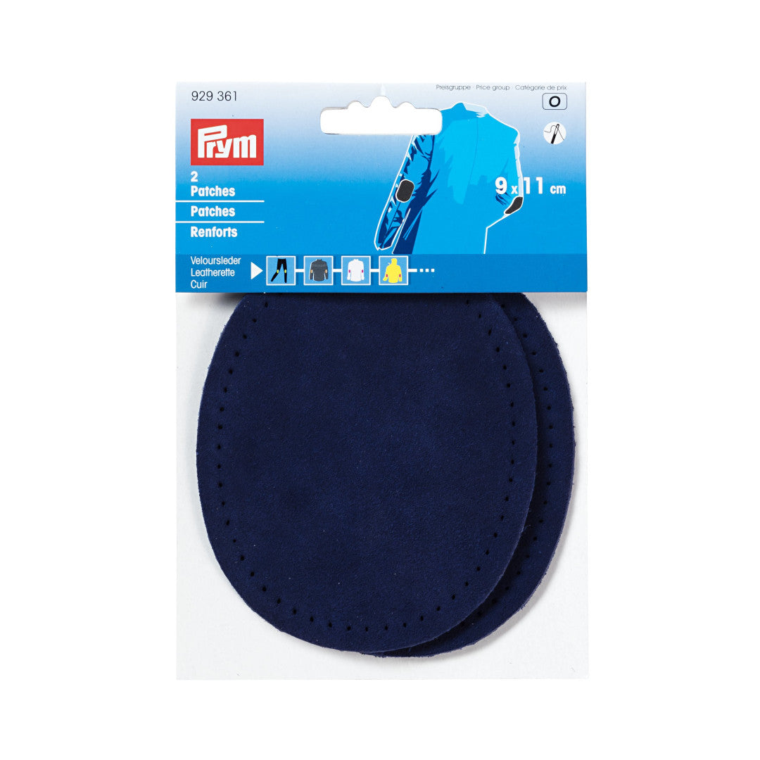 Patches Veloursleder, zum Aufnähen, 9 x 11cm, marine