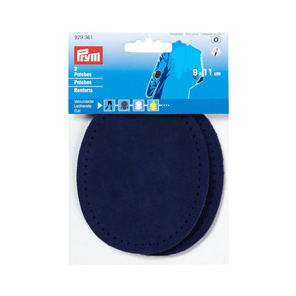 Patches Veloursleder, zum Aufnähen, 9 x 11cm, marine