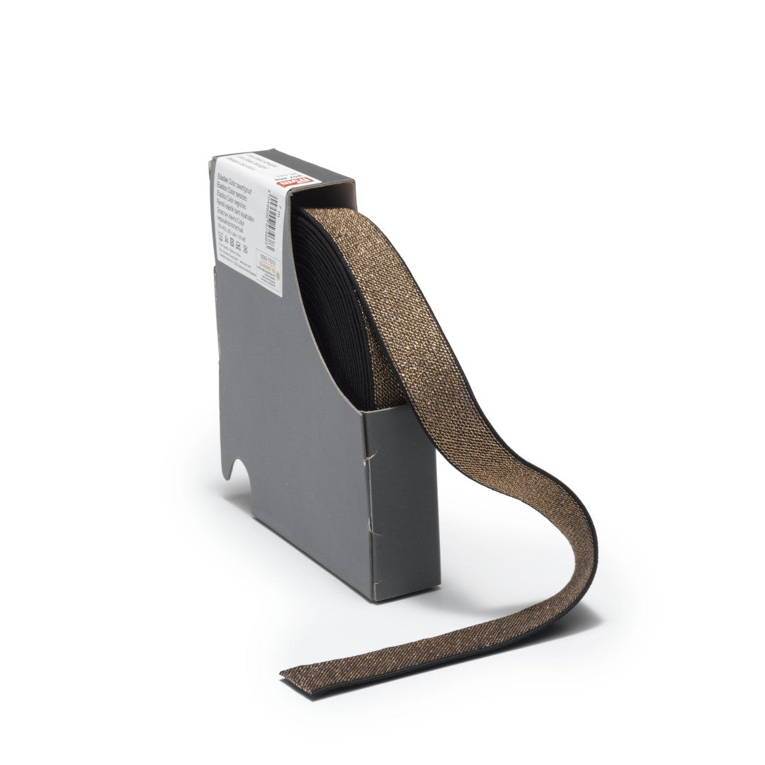 Color Elastik 25mm schwarz Gold