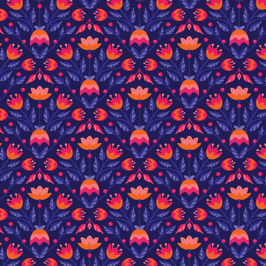 BLOOMING GARDEN - blau-orange