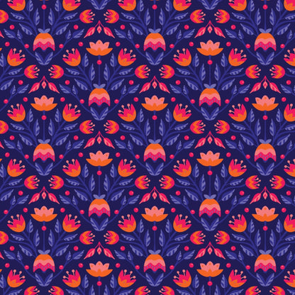 BLOOMING GARDEN - blau-orange