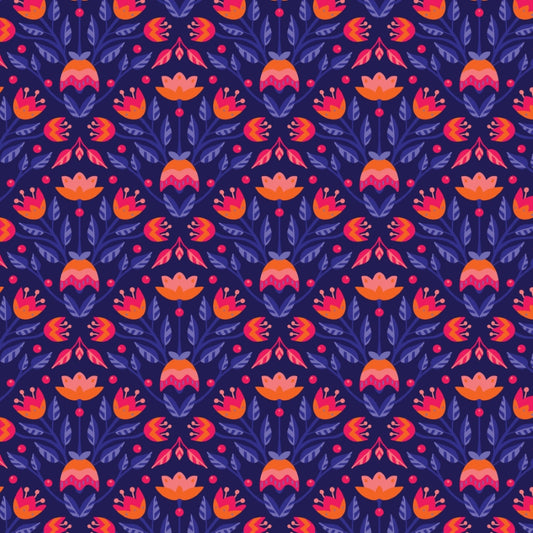 BLOOMING GARDEN - blau-orange