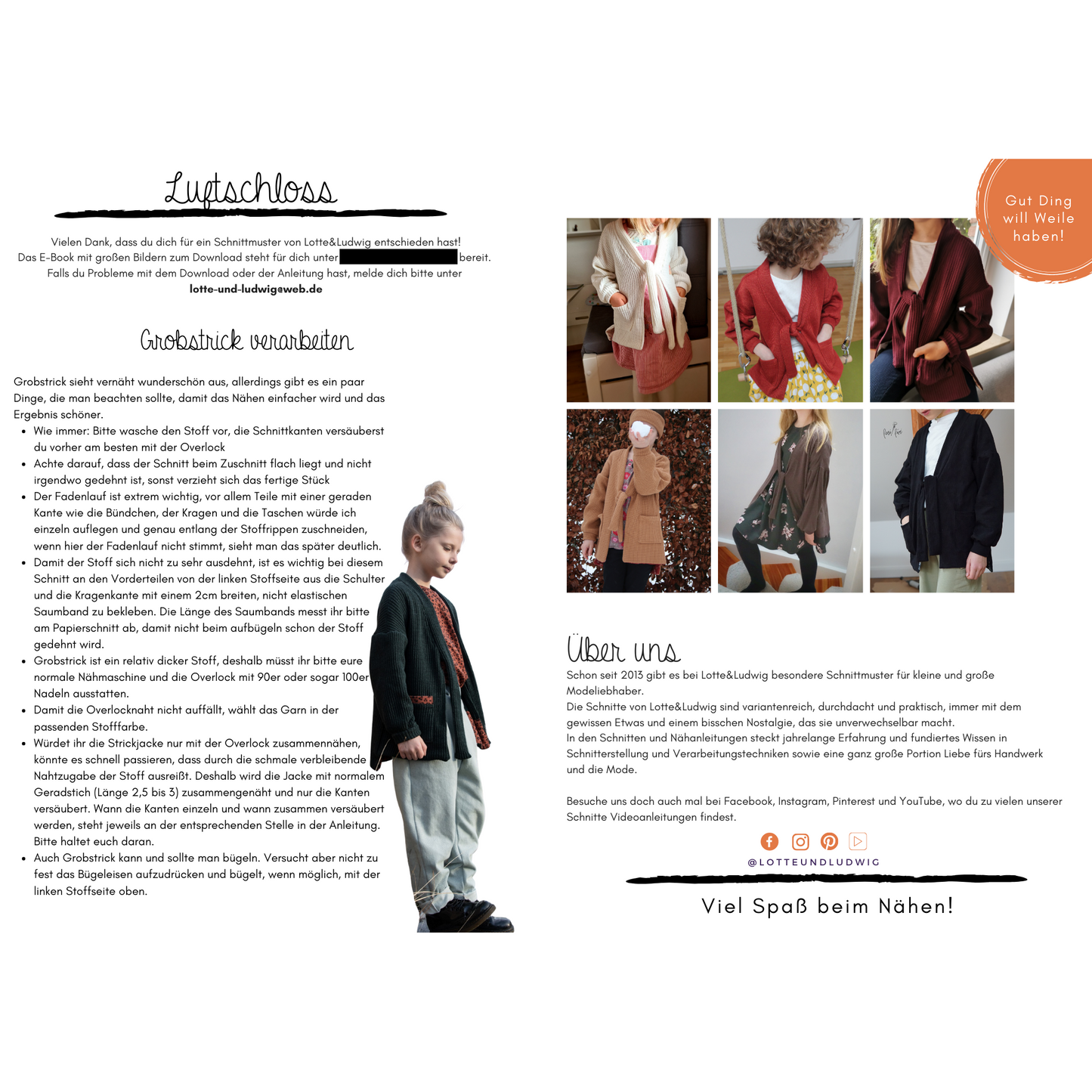 Papierschnittmuster „Luftschloss“ – oversized Strickjacke mit Wohlfühlfaktor Gr.116-164