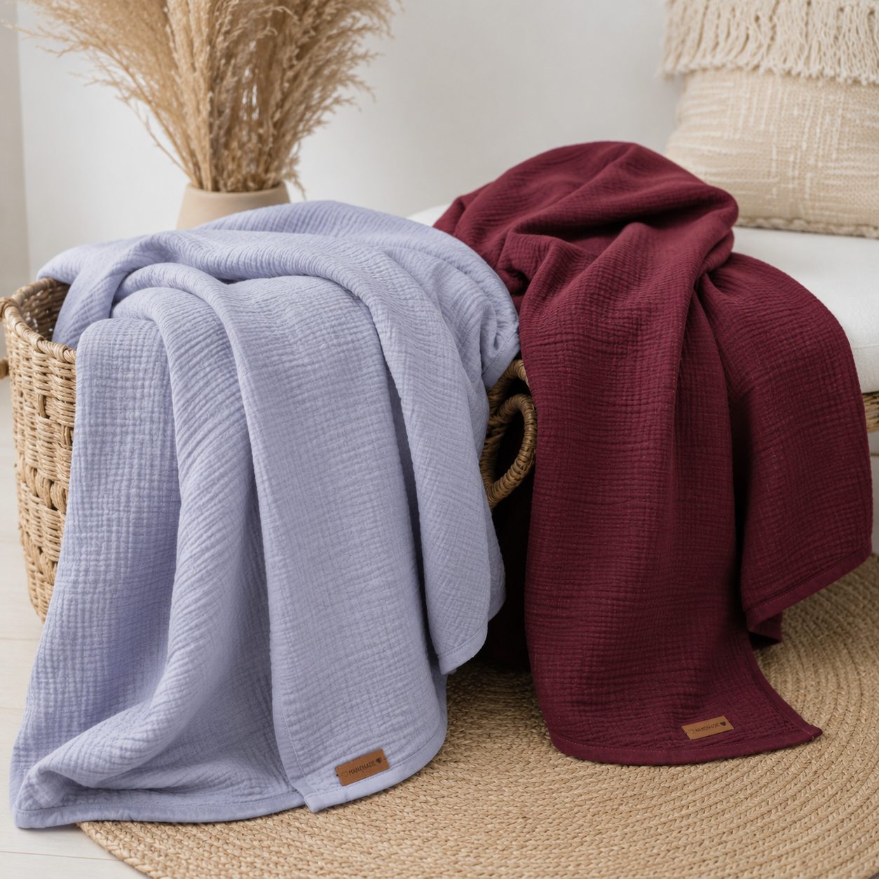 3-lagiger Musselin in Uni-Farben aus 100 % GOTS-zertifizierter Bio-Baumwolle, 135 cm breit und ca. 125 g/m² – besonders weich, voluminös und ideal für Kleidung, Babyartikel und Accessoires.