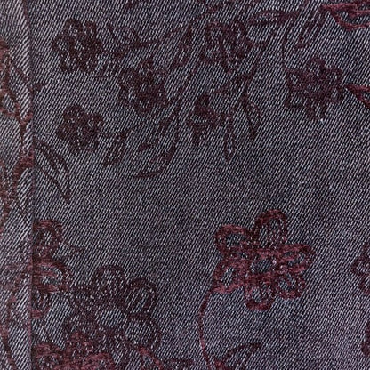 Denim mit Blumenmuster -Cenille jacquard - dunkel