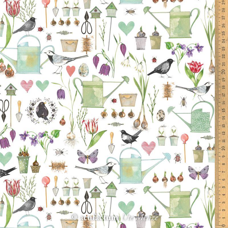 Baumwollstoff „Gartenpoesie“ – Kerstin Heß | acufactum