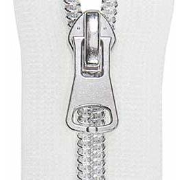 Endlosreißverschlusse 8mm Zähne incl aufgezogene Schieber-  silber