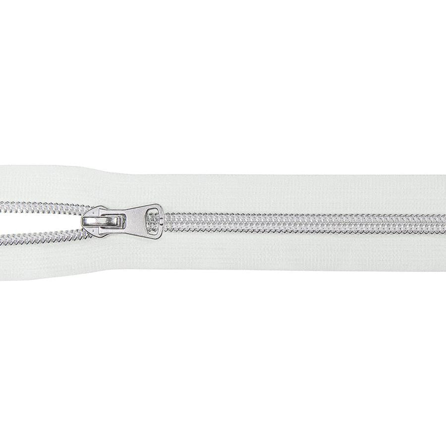 Endlosreißverschlusse 8mm Zähne incl aufgezogene Schieber-  silber