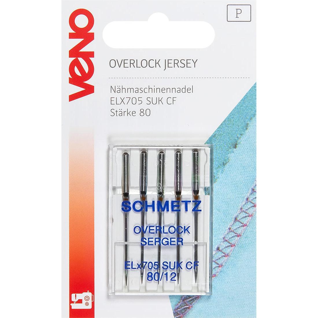 Nähmaschinennadeln Overlock ELX705 Jersey Chrom 80