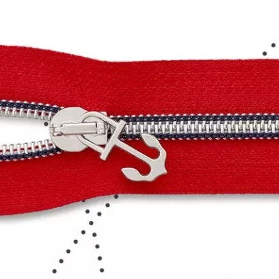 Reißverschluss-Schieber Anker 5mm silber