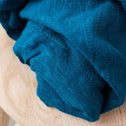ORGANIC SLUB JACQUARD KNIT OCEAN