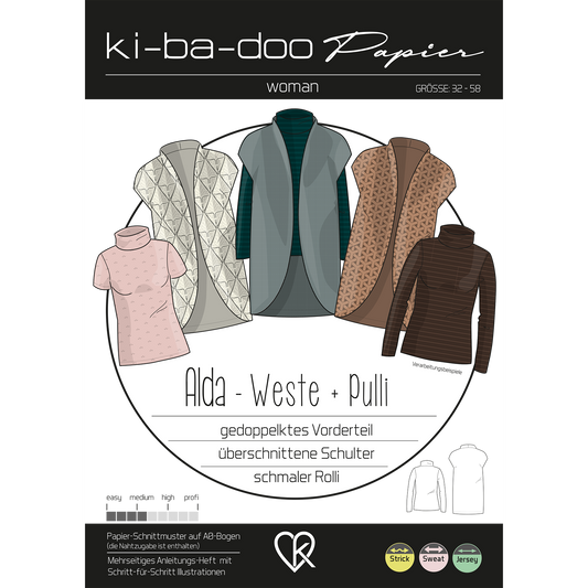 Papierschnitt Weste & Rolli Alda | Größe 32-58
