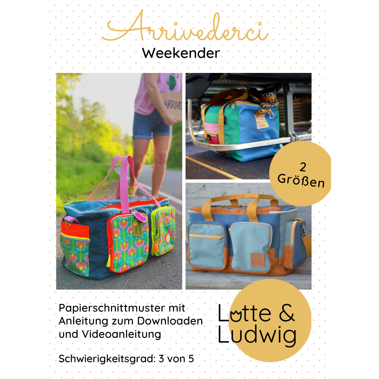 Papierschnittmuster Reisetasche Arrivederci – Lotte & Ludwig
