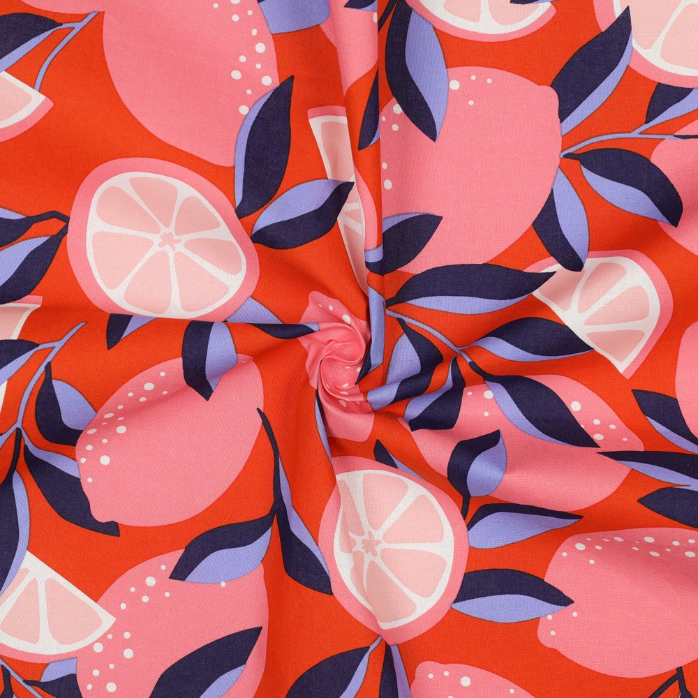 Coated Cotton „Lemon & Blood Orange“ – spritzig, praktisch & sonnig schön