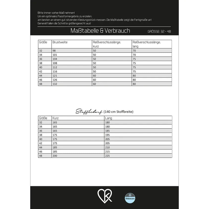 Papierschnitt Blouson Cara | Größe 32-48