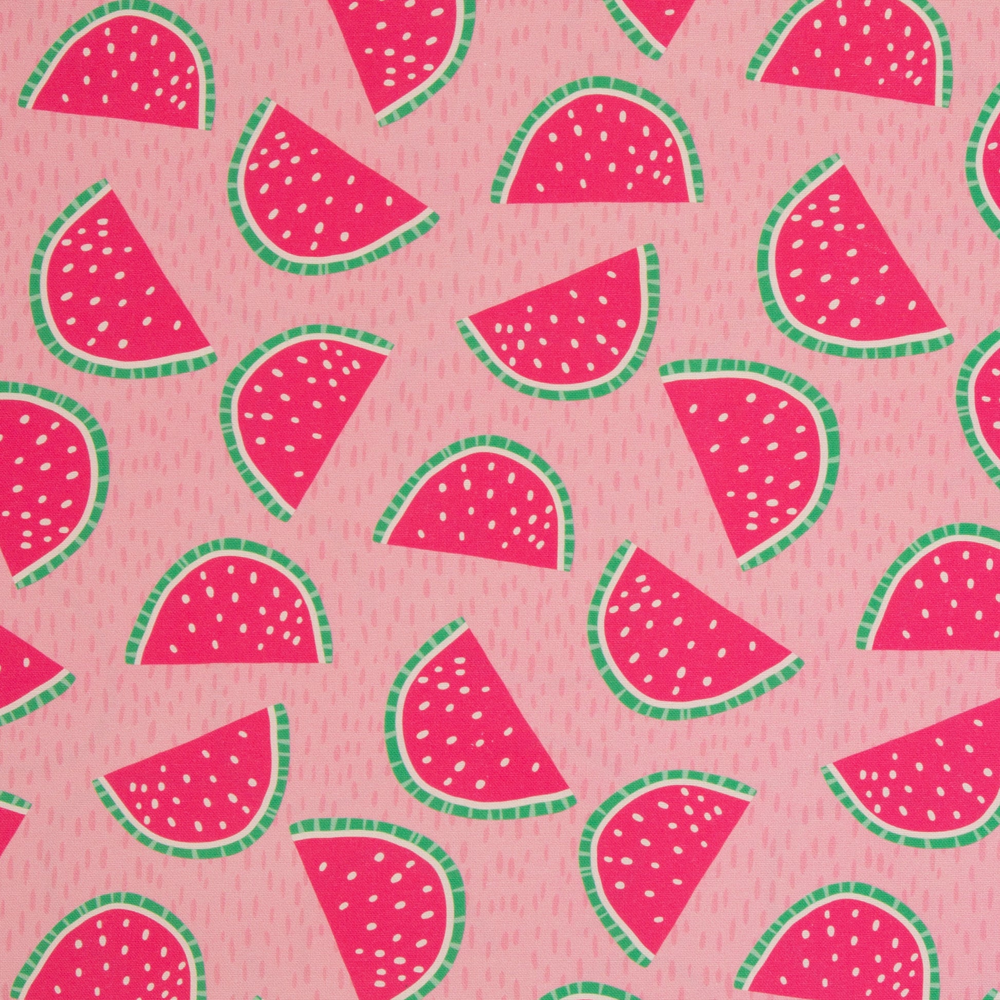 Canvas aus 100 % Baumwolle mit pinken Wassermelonen auf rosa Hintergrund – robuster Dekostoff von Swafing für Taschen und Wohnaccessoires.