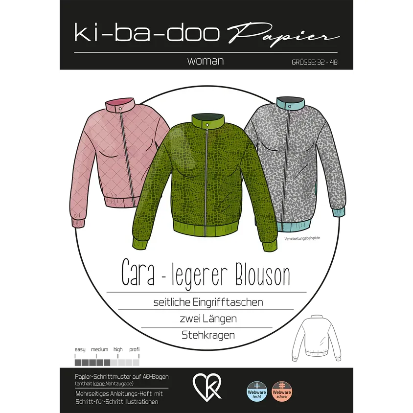 Papierschnitt Blouson Cara | Größe 32-48