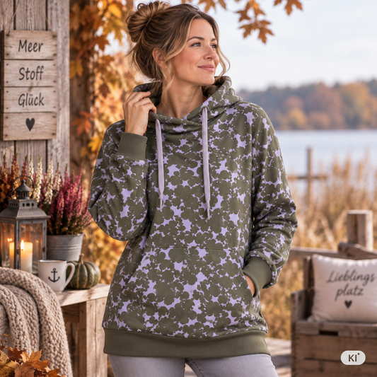 Softsweat SAVA SWEAT - CLOUDY  KHAKI/PURPLE