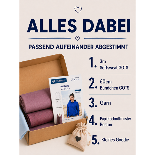 Nähpaket Boston  Bundle für Damen- der perfekter Alltagsbegleiter für Sie