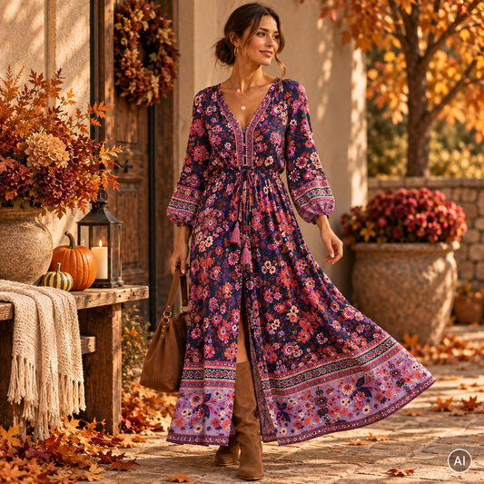 Viscose Blumen/ Bordüre