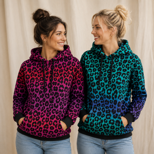 French Terry „Digitalprint Leo“ – trendiger Animal-Print mit modernem Farbverlauf