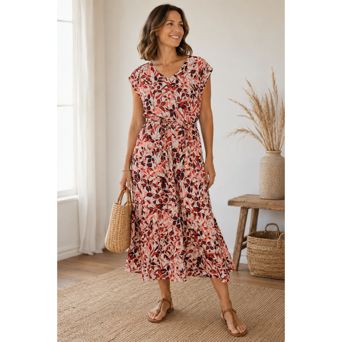 Viscose "Blätterzauber Rosé" -Light & Lush