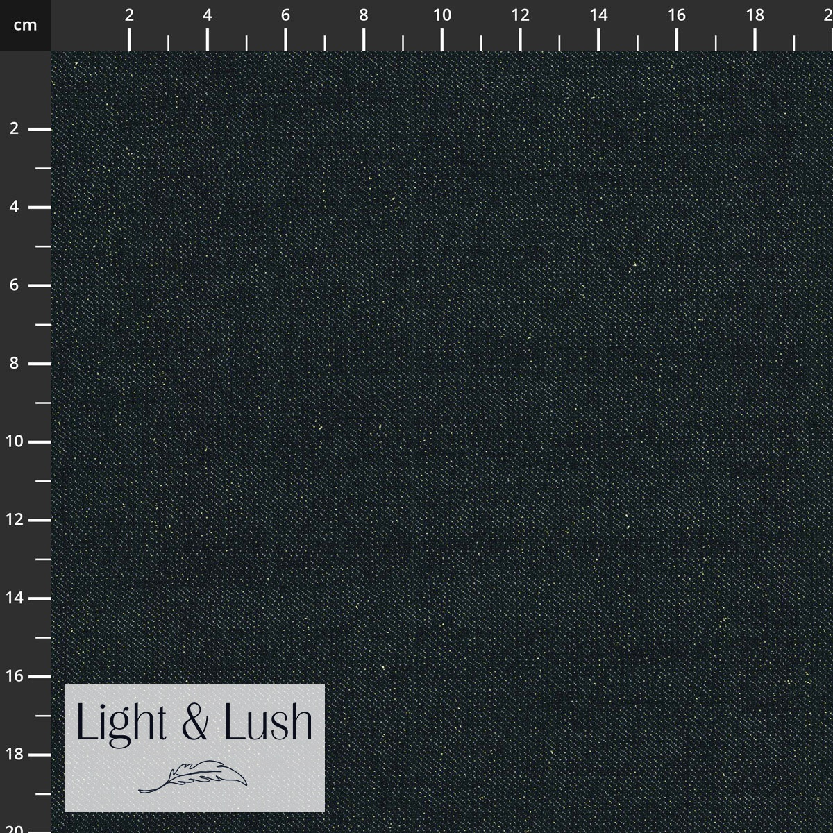 Fester dunkler Denim von Light & Lush mit eingewebtem Goldgarn für Taschen und Wohnaccessoires