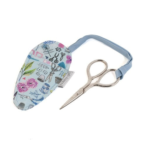 Stickschere mit wunderschönem Etui / in Himmelblau