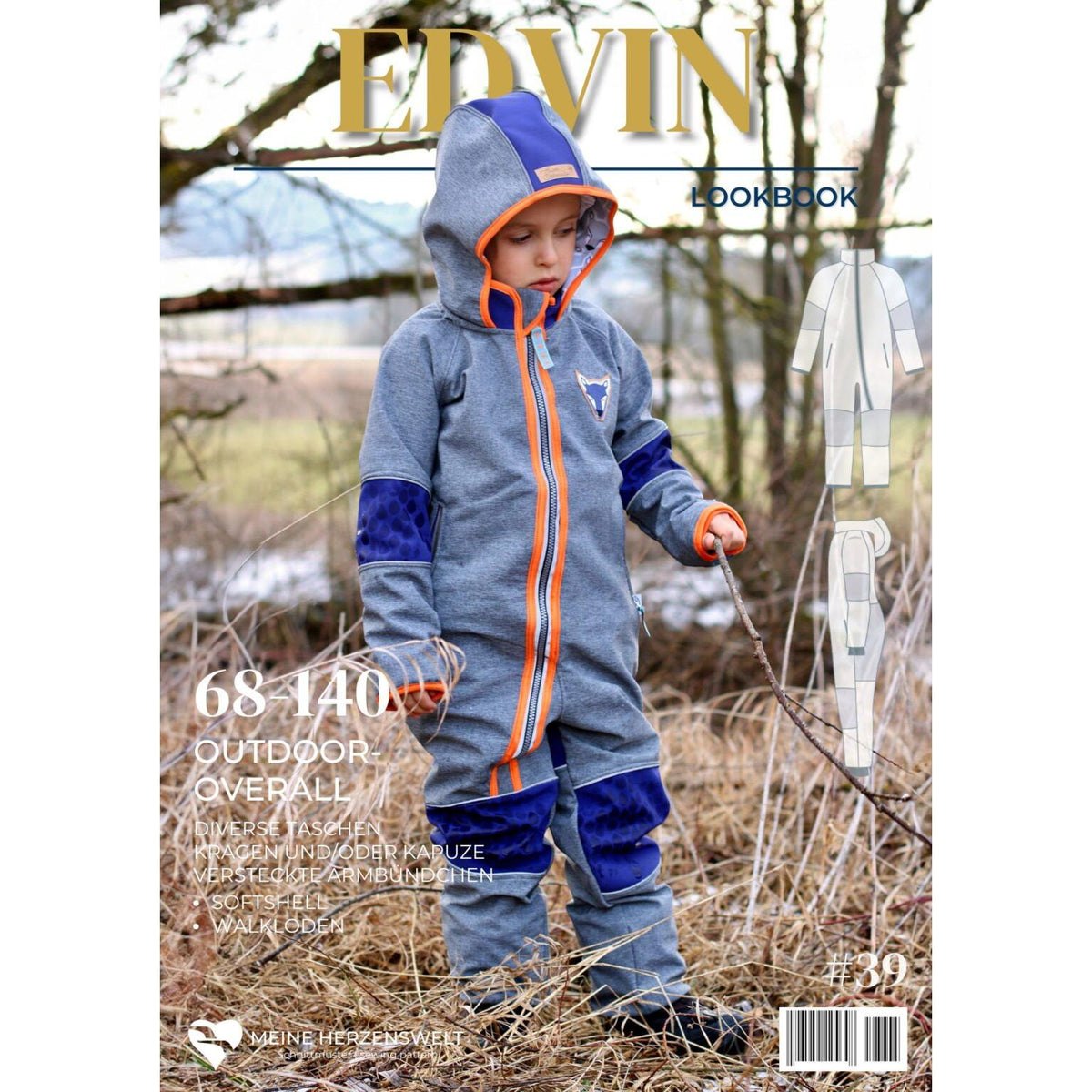 Softshelloverall für Kinder - Schnittmuster - Edvin - Papierschnittmuster