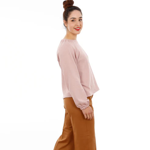 FRAU CAJA • Raglanpullover mit Blousonärmeln  / Papierschnitt
