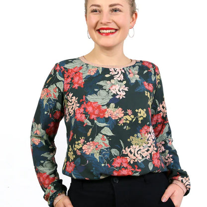 FRAU DANA • Bluse mit Halslochbündchen  / Papierschnitt