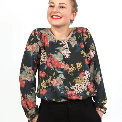 FRAU DANA • Bluse mit Halslochbündchen  / Papierschnitt