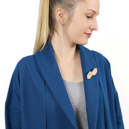 FRAU KATI • Sweatjacke mit Schalkragen  / Papierschnitt