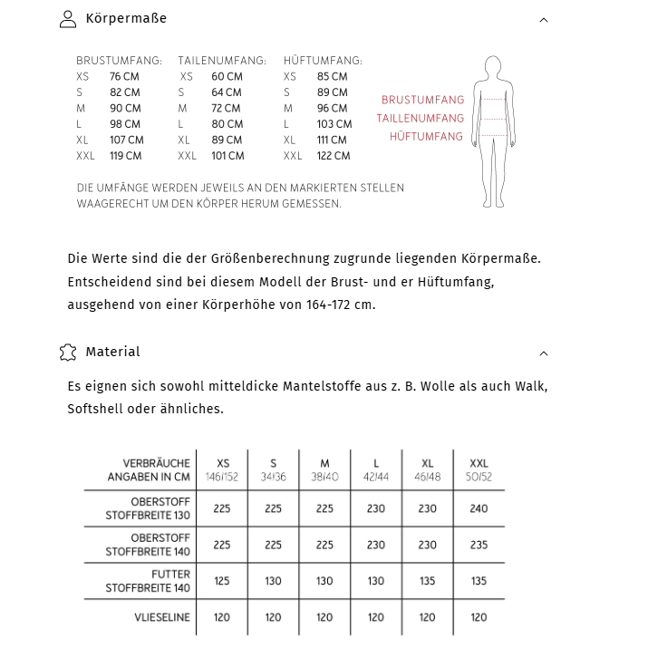FRAU LAURA Kurzmantel | Papierschnitt