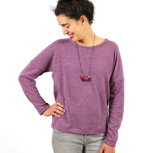 FRAU VEGA • Pulli mit Wickeloptik / Papierschnitt